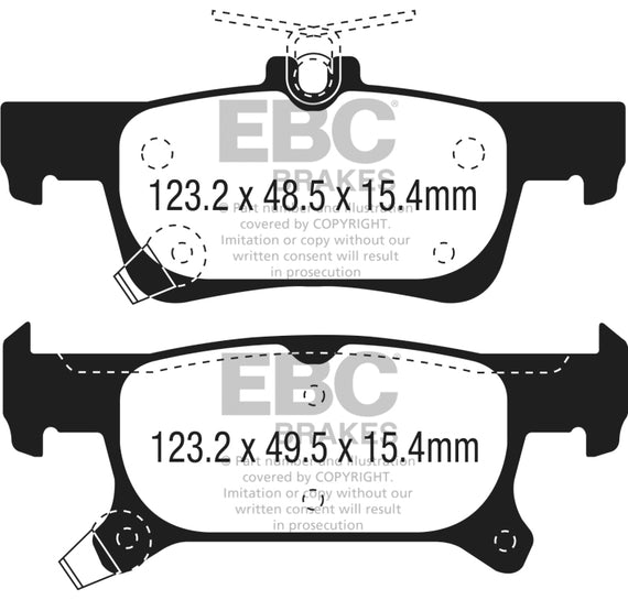 EBC 2016+ Buick Envision 2.0L Turbo Yellowstuff Rear Brake Pads DP43079R