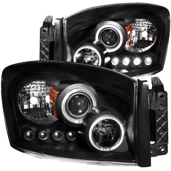 Anzo USA Projector Headlights Black with Halo for Dodge Ram 1500/2500/3500 06-09 111209