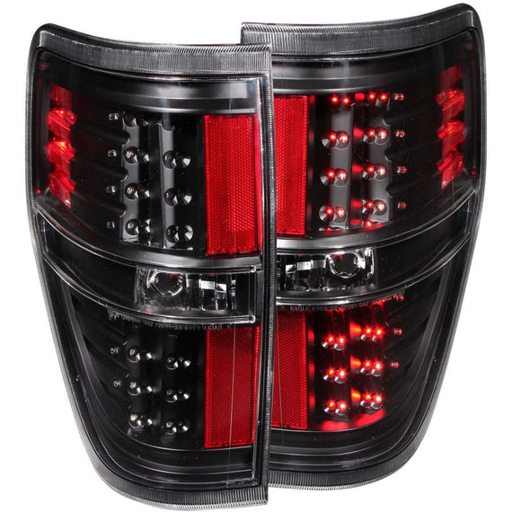 Anzo 311145 Clear Lens Black LED Tail Lights Red/White for 09-14 Ford F150 311145