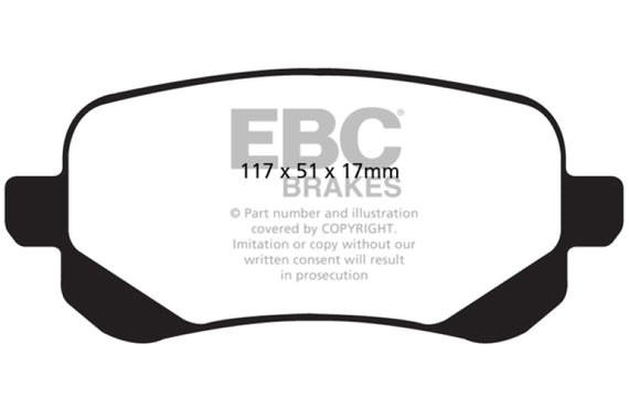 EBC DP61840 GREENSTUFF STREET ORGANIC BRAKE PADS - REAR DP61840