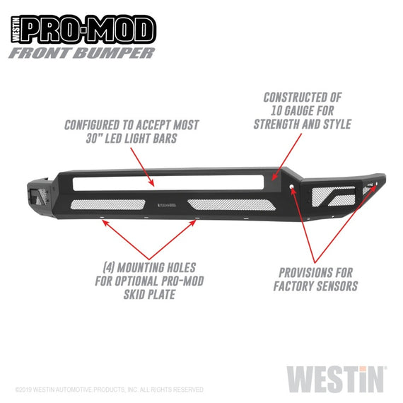 For Chevy Silverado 2500 HD 20 Bumper Pro-Mod Full Width Textured Black Front 58-41225