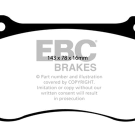 EBC DP41764R YELLOWSTUFF ULTIMATE RACE BRAKE PADS - FRONT DP41764R
