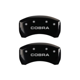 MGP Rear set 2 Caliper Covers Engraved Rear Cobra Black finish silver ch 10010RCOBBK