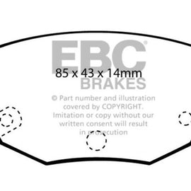EBC Ultimax 2 Rear Brake Pads for 99-01 Hyundai Elantra 2.0 - UD272 UD272