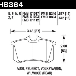 Hawk HB364F.587 HPS High Performance Street Brake Pads [Rear Set] HB364F.587