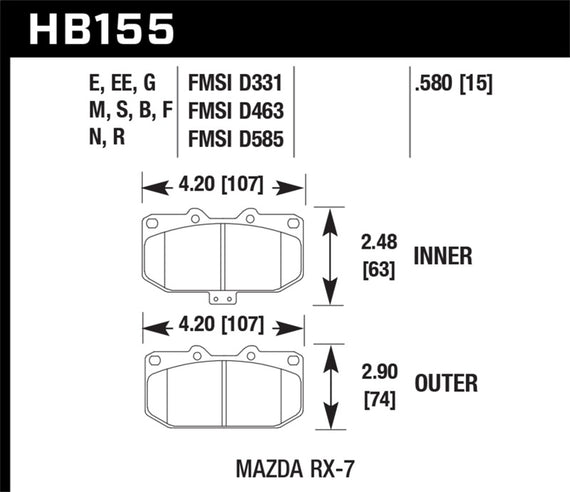 Hawk DTC-60 Disc Brake Pads - HB155G.580 HB155G.580