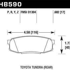 Hawk HB590Z.682 C Performance Ceramic Brake Pads [Rear Set] HB590Z.682