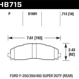 Hawk LTS Street Rear Brake Pads for 15-17 Ford F-250/350 - HB715Y.713 HB715Y.713
