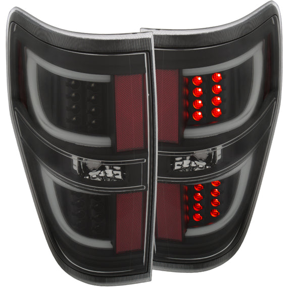 Anzo 311257 Black Red Clear LED Tail Lights G2 for 09-14 Ford F-150 311257