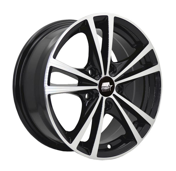 MST Saber 15x6.5 5x114.3 45 72.69 Glossy Black w/Machined Face Wheel/Rim 8014-56565