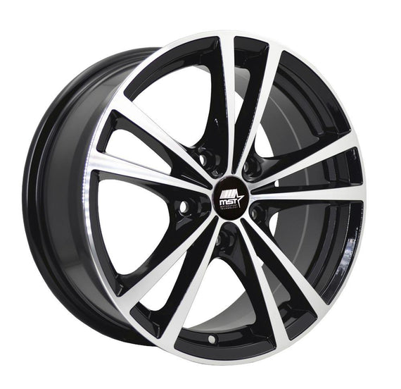 MST Saber 17x7.0 5x114.3 45 72.69 Glossy Black w/Machined Face Wheel/Rim 8014-7765