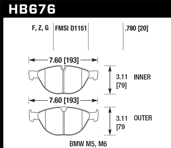 Hawk Performance Ceramic Disc Brake Pads - HB676Z.780 HB676Z.780