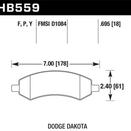 Hawk Performance HB559Y.695 LTS Brake Pad HB559Y.695