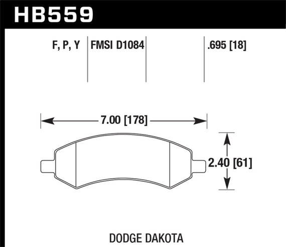 Hawk Performance HB559Y.695 LTS Brake Pad HB559Y.695