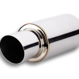 Vibrant TPV Turbo Round Muffler (17in Long) with 4in Round Tip Angle Cut - 3in inlet I.D. 1061