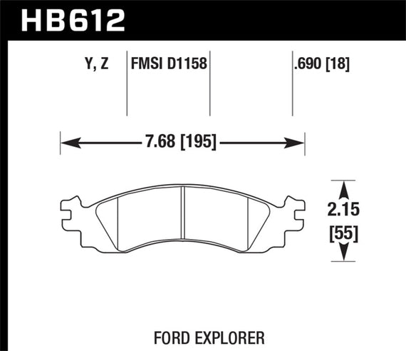 Hawk Performance Ceramic Street Brake Pads HB612Z.690