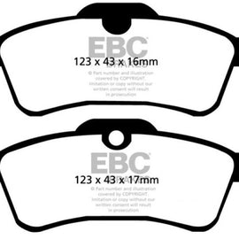 EBC 02-03 Mini Hardtop 1.6 Greenstuff Rear Brake Pads DP21389