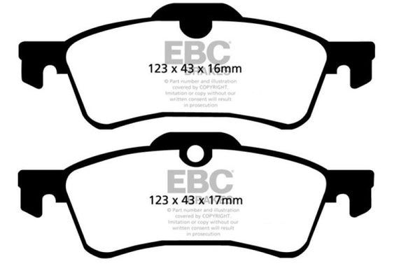 EBC 02-03 Mini Hardtop 1.6 Greenstuff Rear Brake Pads DP21389