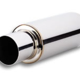 Vibrant TPV Turbo Round Muffler (23in Long) with 4in Round Tip Straight Cut - 3in inlet I.D. 1059