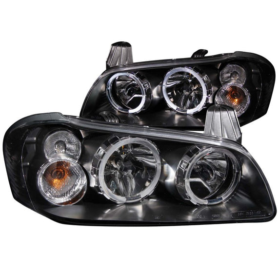 Anzo 121113 Pair of 2 Halogen Black Crystal Headlights for 02-03 Nissan Maxima 121113