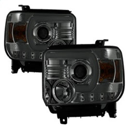 Spyder GMC Sierra 14-16 Projector Headlights Light Bar DRL Smke PRO-YD-GS14V2-LBDRL-SM 5080875