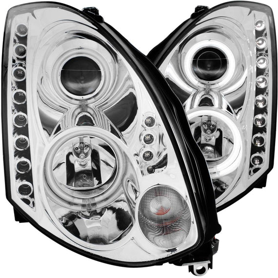 Anzo 121364 Chrome Clear Projector Headlights for for 03-07 Infiniti G35 2 Door 121364