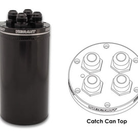 Vibrant 4in OD Universal Catch Can 2.0 w/ 4 Adapters Aluminum - Anodized Black 12697