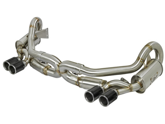 aFe Power Elite SS-304 Carbon Tip Dual Cat Back Exhaust 13-14 Porsche 911 C2S (991) H6-3.8L 49-36406-C