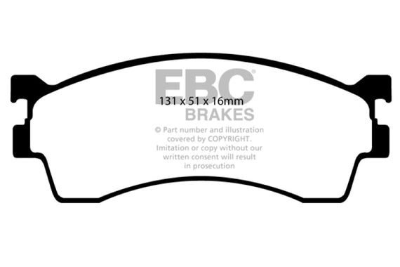 EBC 01-04 Mazda Protege 2.0 (Rear Drums) Ultimax2 Front Brake Pads UD893