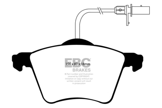 EBC 01 Volkswagen Eurovan 2.8 (300mm) Greenstuff Front Brake Pads DP61368