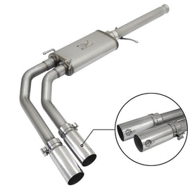 aFe Rebel Series CB 3in Middle Side Exit SS Exht w/Polish Tips 09-16 Chevy Silverado/GMC Sierra 1500 49-44062-P