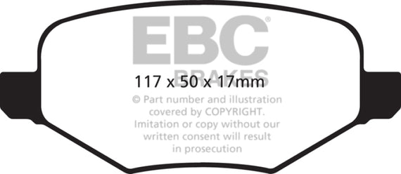 EBC DP21826 GREENSTUFF STREET ORGANIC BRAKE PADS - REAR DP21826