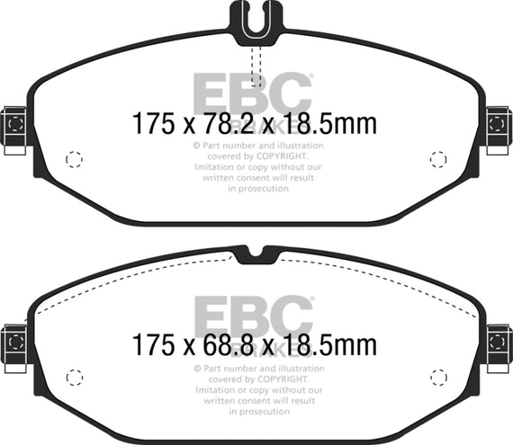 EBC 15+ Mercedes-Benz C300 (W205) 2.0 Turbo Redstuff Front Brake Pads DP32214C