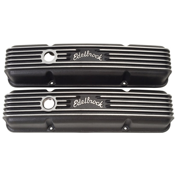 Edelbrock Valve Cover Classic Series Chevrolet 1959-1986 262-400 CI V8 Black 41443