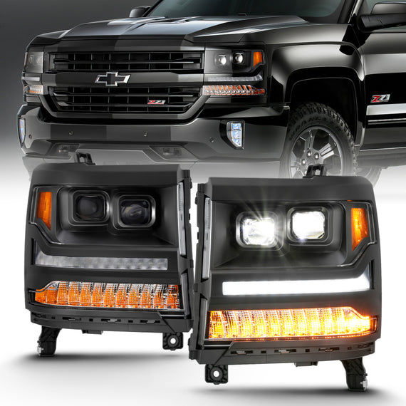 Anzo 111420 LED Projector Headlight w/Plank Style For 16-18 Silverado 1500 NEW 111420
