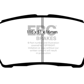 EBC 11-15 Scion IQ 1.3 Greenstuff Front Brake Pads DP21295