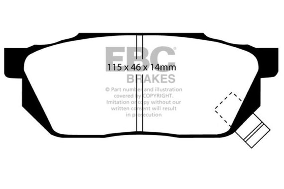 EBC for 84-87 Honda Civic CRX 1.5 DX Ultimax2 Front Brake Pads - ebcUD256 UD256