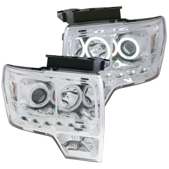 Anzo Projector Headlights Chrome G2 Halo LED For 09-14 Ford F-150 #111297 111297