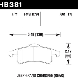 Hawk HB381Y.661 LTS High Performance Truck/SUV Brake Pads [Rear Set] HB381Y.661