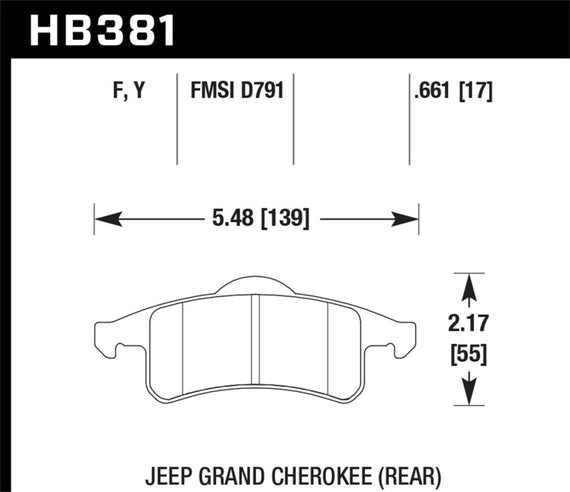 Hawk HB381Y.661 LTS High Performance Truck/SUV Brake Pads [Rear Set] HB381Y.661