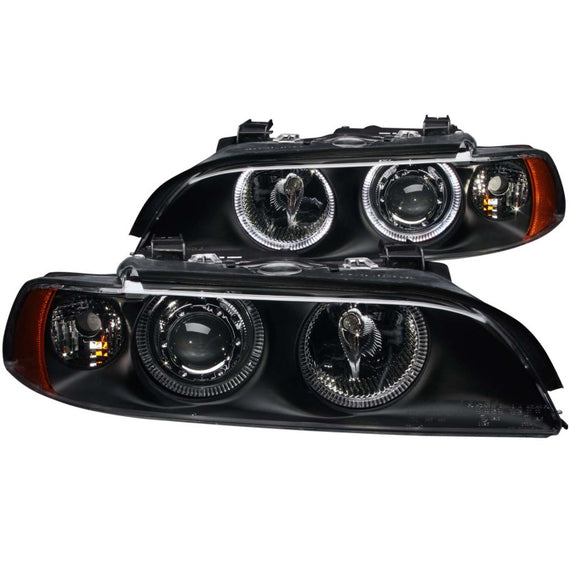 For BMW 530i 2001-2003 Anzo 121017 Black LED Halo Projector Headlights 121017