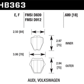 Hawk HPS Disc Brake Pads - HB363F.689A HB363F.689A