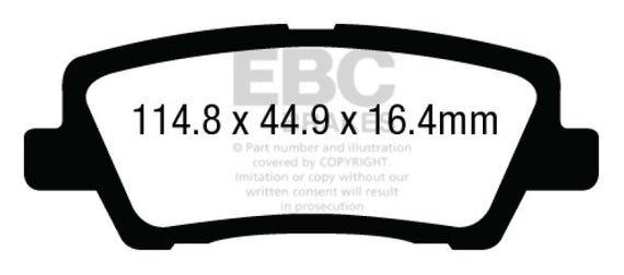 EBC 12+ Cadillac ATS 2.0 Turbo Yellowstuff Rear Brake Pads DP43012R