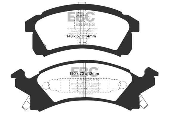 EBC 91-95 Buick Skylark 2.3 Greenstuff Front Brake Pads DP21174