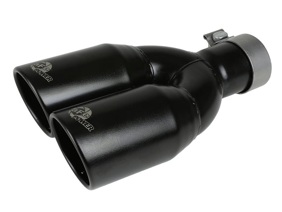 aFe MACH Force-Xp 409 Stainless Steel Clamp-on Exhaust Tip 2.5in Inlet 3.5in Outlet - Black 49T25374-B12
