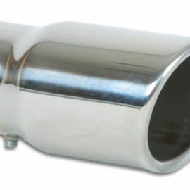 Vibrant 3in Round SS Bolt-On Exhaust Tip (Single Wall Angle Cut Rolled Edge) 1503