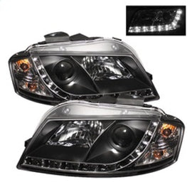 Spyder Audi A3 06-08 Projector Headlights Halogen Model Only - DRL Black PRO-YD-AA306-DRL-BK 5008510