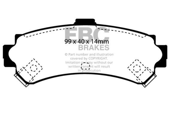 EBC 95-97 Nissan Sentra 1.6 Yellowstuff Rear Brake Pads DP41067R