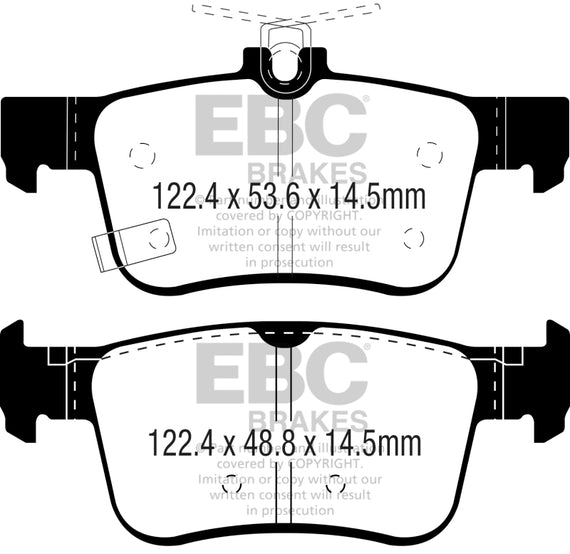 EBC for 2016+ Honda Civic Coupe 1.5L Turbo Ultimax2 Rear Brake Pads - ebcUD1878 UD1878
