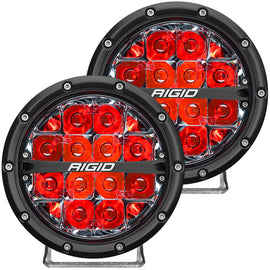 Rigid Industries 360-Series 6in LED Off-Road Spot Beam - Red Backlight (Pair) 36203